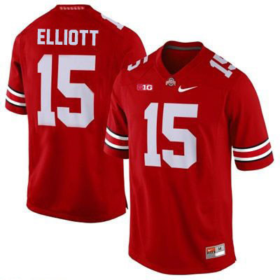 Ohio State Buckeyes Men's Ezekiel Elliott #15 Red Authentic Nike College NCAA Stitched Football Jersey FE19Z05KA
